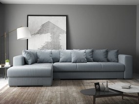 Colțar extensibil dumonde cu ladă de depozitare si sezut confortabil din spuma high-density, Gloria Zoom Grey 320x183 cm