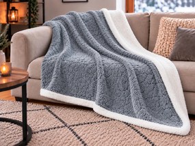 Patura imitatie de miel FURINA, gri Dimensiuni: 200 x 220 cm