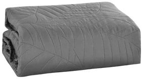 Cuvertura gri pentru pat cu model LEAVES Dimensiuni: 220 x 240 cm