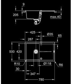 GROHE 31639AP0 - Chiuvetă K400 780 × 500 mm piatră/negru