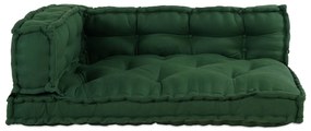 vidaXL Perna pentru canapea pe palet 3 pcs Verde țesătură