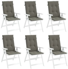 vidaXL Perne scaun cu spătar înalt 6 buc. melanj gri 120x50x4cm textil