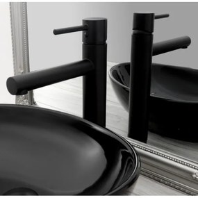 Baterie pentru lavoar TESS, 31,5 cm, neagră - REA-B0229