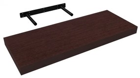 Polita perete cu suport fixare ascuns, 60x23.5x3.8 cm Wenge