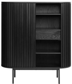 Dulap negru cu aspect de lemn de stejar 125x110 cm Siena – Unique Furniture