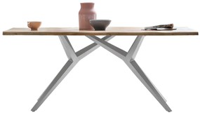 Masa dreptunghiulara cu blat din lemn de salcam Tables&amp;Co 160x90 cm maro/argintiu