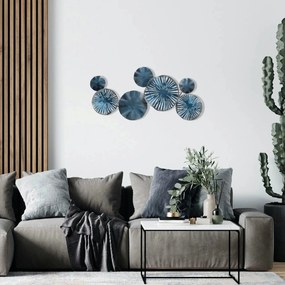 Decoratiune perete ASTRID, albastru, metal, 79x1x35 cm