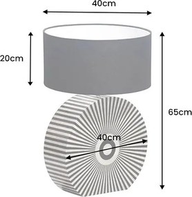 Veioza cu incrustatii din os HARMONY NATURE 65cm