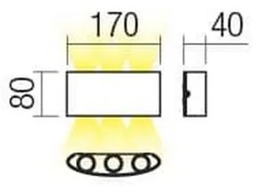 Aplică LED de exterior FABO LED/6W/230V 3000K IP54 maro Redo 90227