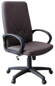 Scaun directorial Manager KD, baza plastic, piele ecologica, maro inchis