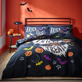 Lenjerie de pat neagră pentru pat de o persoană 135x200 cm Halloween Trick or Treat – Catherine Lansfield