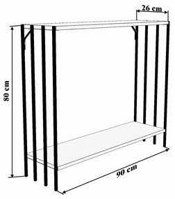 Măsuță consolă Batite (negru + pin atlantic) . 1094797