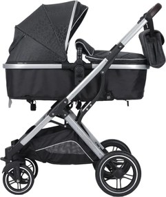 Carucior nou nascuti 2 in 1 NOVOKIDS™ H3100 series, Cu geanta bebe, Cadru Aluminiu, Amortizoare, Roti din cauciuc plin AVE, Landou, Spatar reglabil 3