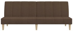Canapea extensibila 2 locuri, cu taburet, maro, textil Maro, Cu scaunel pentru picioare