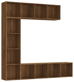 3152715 vidaXL Set dulap TV/cărți, 3 piese, stejar maro, 180x30x180 cm
