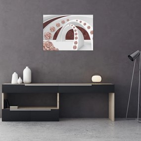 Tablou pe sticlă - Arcade 3D cu flori (70x50 cm)