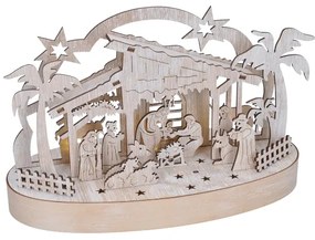 Decorațiune LED de Crăciun Solight 1v275 LED/2xAA/alb cald scena nașterii