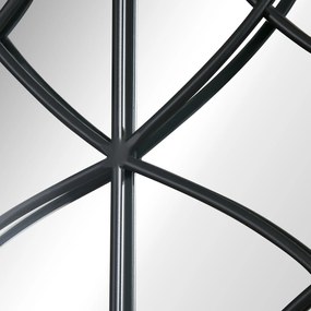 HOMCOM Oglindă de Perete cu Formă de Arc, Detalii Moderne și Cârlige, Oglindă din MDF și Sticlă, 60x93 cm, Maro și Negru | Aosom Romania