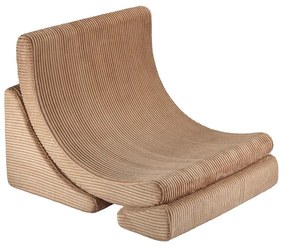 Fotoliu de copii maro cu tapițerie din catifea reiată Moon – Wigiwama