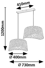 Lustră pe cablu Rabalux 72190 FARELIA 2xE27/10W/230V