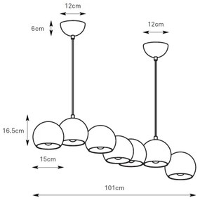 Lustră pe cablu Markslöjd 108859 CUPOLO 7xE14/40W/230V alb