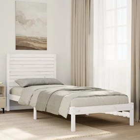 vidaXL Cadru pat foarte lung fără saltea, alb, 90x210 cm lemn masiv