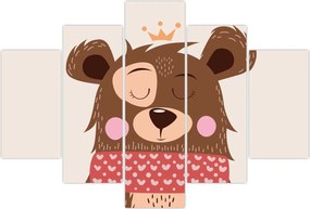 Tablou - Teddy ursuleț cu eșarfă roșie (150x105 cm)