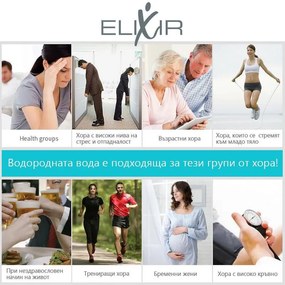 Cana pentru apa cu hidrogen Elixir, 15W, 1,6 L, Ecran tactil, 1200 PPB, Filtru inlocuibil, Alb/Gri