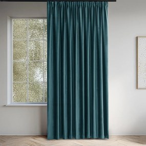 Draperie în culoarea petrolului dimout (semi-opacă) din catifea 400x175 cm Velto – Filumi