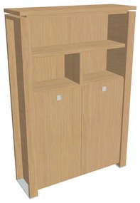 Dulap înalt pentru haine Verno+ 140 x 46 x 210 cm, cu rafturi, stejar deschis