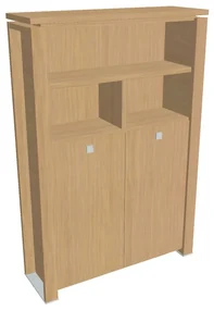 Dulap înalt pentru haine Verno+ 140 x 46 x 210 cm, cu rafturi, stejar deschis
