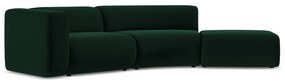 Șezlong verde închis cu tapițerie din catifea (cu colț pe partea dreaptă) Ekahi – Makamii