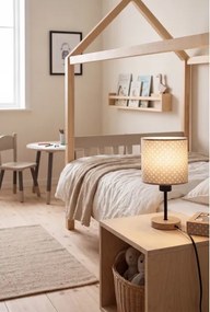 Brilagi - Lampă de masă BOBO WOOD 1xE27/25W/230V stejar/negru/bej/buline