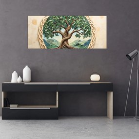 Tablou – Arborele vieții împletit (120x50 cm)
