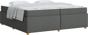vidaXL Cadru de pat cu saltea Gri închis 200 x 200 cm țesătură