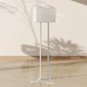 HOMCOM Lampadar de Podea cu Luminozitate Reglabilă și Întrerupător cu Pedală, Alb | Aosom Romania