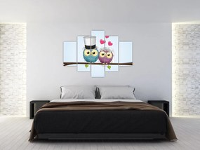 Tablou - Bufnițe îndrăgostite (150x105 cm)