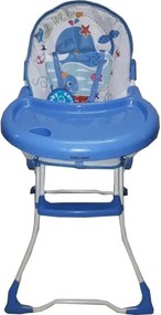 Scaun de masa pentru copii si bebe Baby Care™ ,pliabil, centura de siguranta, sezut comfortabil, masuta detasabila, Albastru