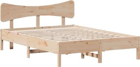 vidaXL Cadru de pat fără saltea, 135x190 cm, lemn masiv de pin