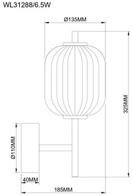 Zuma Line 003064-034752 - Lampă LED de perete AKARI, 6,5 W, 230 V, finisaj auriu
