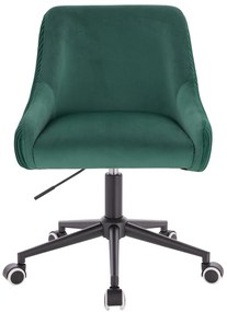 HR920K Scaun Verde din Catifea cu Bază Neagră