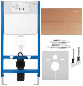 Cadru WC incastrat K011A-Q Rea cu buton T cupru periat