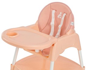 Scaun de Masa pentru Bebelusi, 3 in 1, Transformabil in Scaunel si Masuta, Centura de Siguranta in 5 Puncte 55x86x55 cm