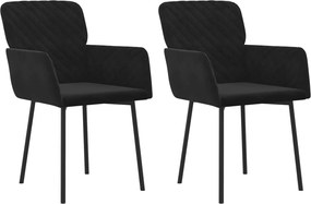 vidaXL Scaune de bucătărie, 2 buc., negru, catifea