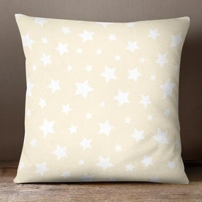 Goldea față de pernă decorativă loneta - model 360 - steluțe albe pe bej deschis 40 x 60 cm