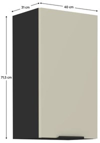 Dulap de bucătărie superior Arikona 40 G 72 1F (cașmir + negru). 1097060