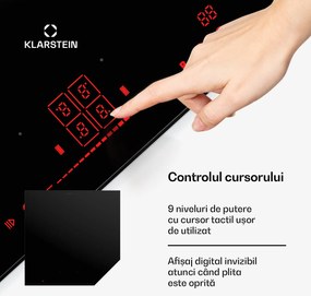 Klarstein Plită de gătit cu inducție NanoGlow, 4 plite, zone flexibile, booster, nanocoat