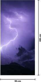 Fototapet pentru ușă - Cerul violet și fulger (95x205cm)