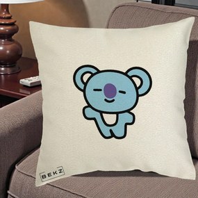 Perna Personalizata BT21 Koya Kawaii, 40x40 cm, Ecru, Husa Detasabila, Perna Inclusa, BEKZ®