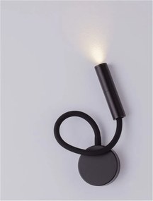 Aplica cu reader LED cu brat flexibil IP44 SONICA negru